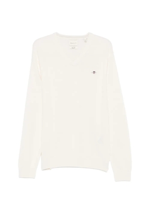 Gant V-neck logo sweater - Neutrals