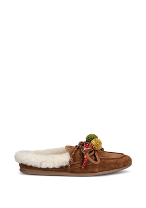 Nokwol Coco pompom slippers - Brown