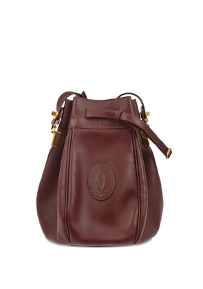 Cartier 1990s logo-detail leather shoulder bag - Red