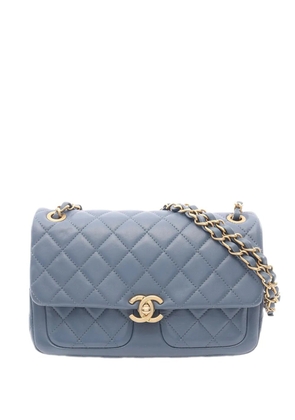 CHANEL Pre-Owned 2021-2026 CC Quilted Lambskin Pearl Crush Flap shoulder bag - Blue