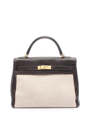 Hermès Pre-Owned 2007 Toile and Togo Kelly II Retourne 32 handbag - Brown