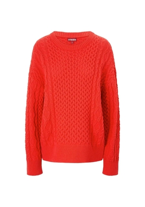 STAUD Tracy cable-knit sweater - Red