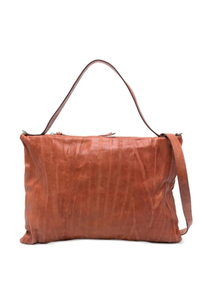 SOMMET medium Lexi top-zip leather shoulder bag - Brown