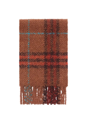 Burberry Check alpaca wool blend bouclé scarf - Brown
