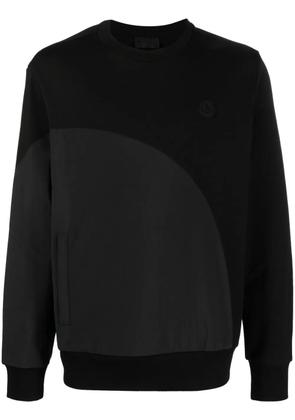 Moncler rubberised-logo fleece sweatshirt - Black