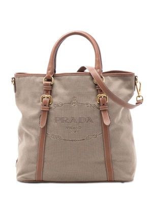 Prada Pre-Owned 2013-2025 Canvas Canapa Logo satchel - Brown
