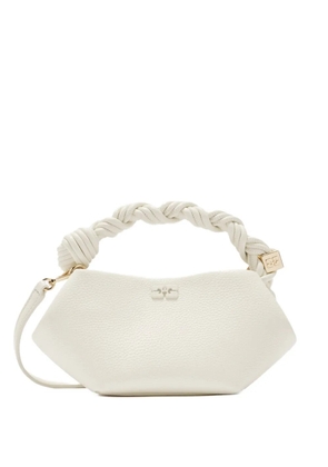 GANNI logo-plaque tote bag - White