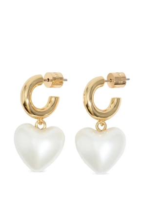 Bimba y Lola heart pearl earrings - Gold