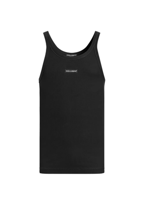 Dolce & Gabbana cotton tank top with print - Black