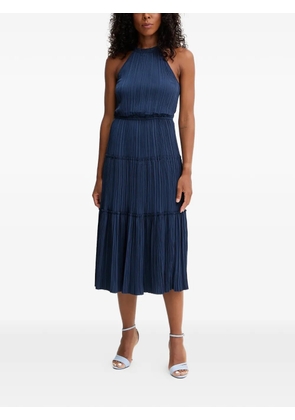 Morgan pleated tiered midi dress - Blue