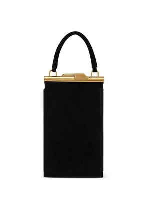 POTAMY top-handle fur mini bag - Black