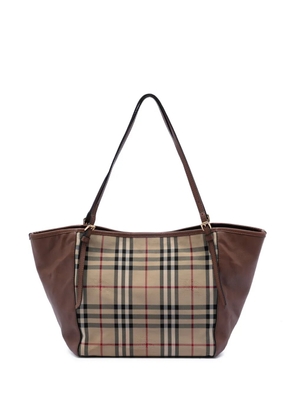 Burberry Pre-Owned 2000-2017 Small Haymarket Check Canvas and Leather Canterbury tote bag - Brown