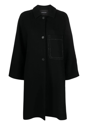 Fabiana Filippi spread-collar single-breasted coat - Black