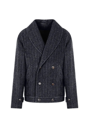 Giorgio Armani pinstripe double-breasted jacket - Grey