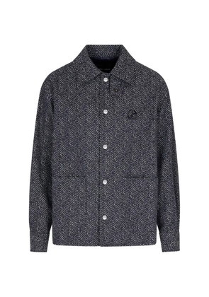 Giorgio Armani jacquard shirt jacket - Blue