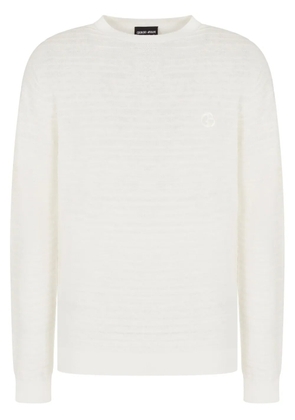 Giorgio Armani logo-embroidered jumper - White