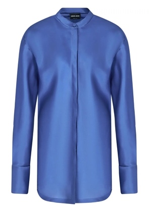 Giorgio Armani band-collar shirt - Blue