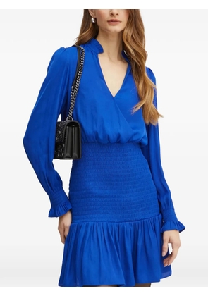 Morgan ruffled smocked dress - Blue