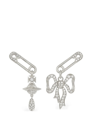 Vivienne Westwood bow safety pin earrings - Silver