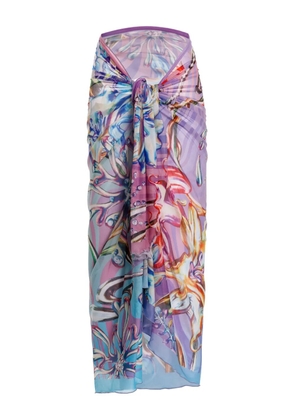 Agua Bendita Marine printed pareo - Purple