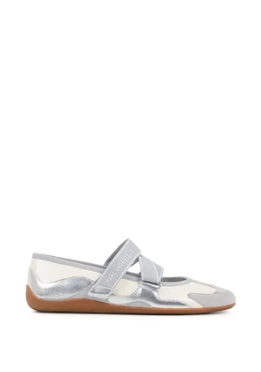 Karl Lagerfeld cross-strap ballet flats - Silver