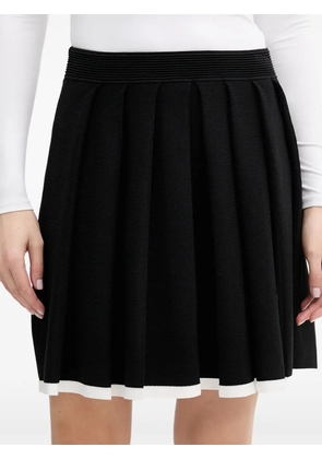 Karl Lagerfeld ribbed-trim pleated mini skirt - Black