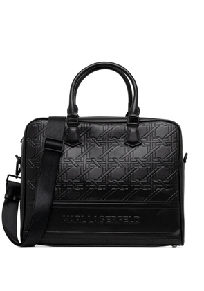 Karl Lagerfeld embossed-patternl briefcase - Black