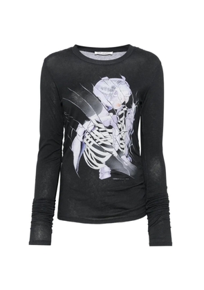 OUR LEGACY Strain Slim print long-sleeve T-shirt - Black