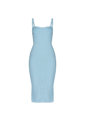 Dolce & Gabbana square-neck sleeveless midi dress - Blue