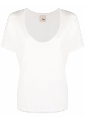 PAULA V-neck linen T-shirt - White