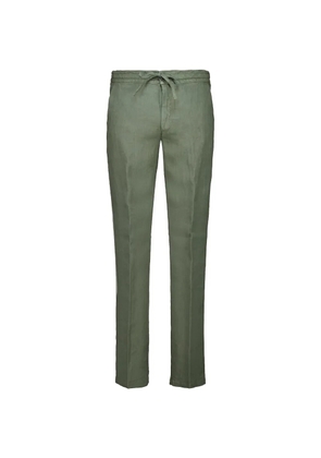 120% Lino drawstring trousers - Green