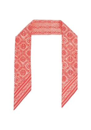 Tory Burch T-monogram scarf - Red