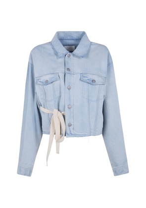 MM6 Maison Margiela raw-hem denim jacket - Blue