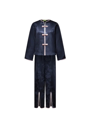 Shanghai Tang floral slit pyjama set - Blue