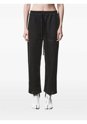 Thom Krom drawstring patch cotton trousers - Black