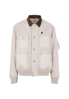 sacai x Carhartt Wip canvas pocket corduroy jacket - White