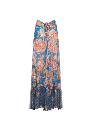 ETRO ruffled floral-print maxi skirt - Blue