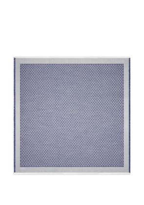 Gucci fringed logo-pattern shawl - Blue