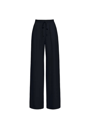 Oscar de la Renta silk georgette drawstring pant - Blue