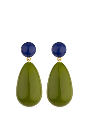 Eshvi large drop earrings - Green