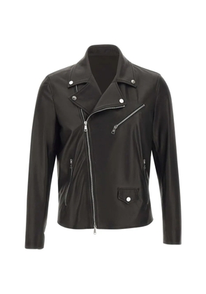 Tagliatore zipped leather jacket - Black