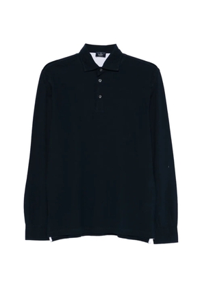 Barba buttoned long-sleeve polo shirt - Blue