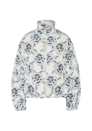 Sem Per Lei floral-jacquard bomber jacket - White