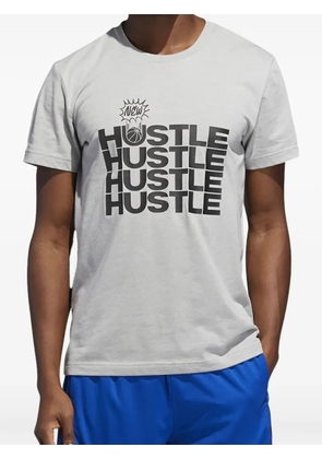 adidas New Hustle-print T-shirt - Grey