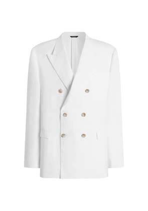 Dolce & Gabbana double-breasted taormina linen jacket - White