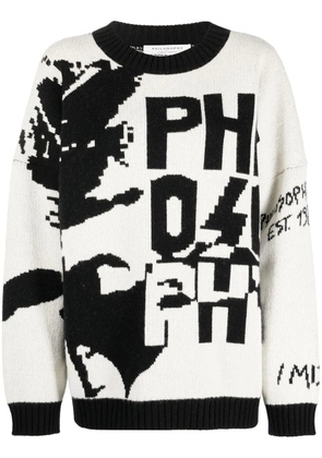 Philosophy Di Lorenzo Serafini logo-knit virgin wool jumper - White