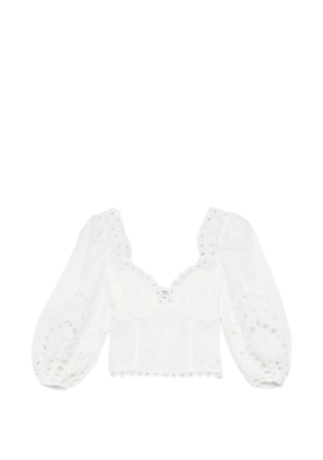 Charo Ruiz Ibiza Bass laced balloon-sleeve top - White