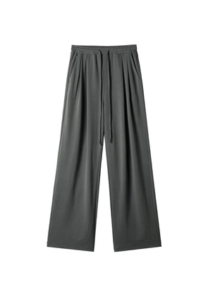 b+ab drawstring-fastening pleated palazzo pants - Grey