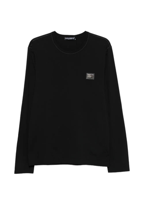 Dolce & Gabbana long-sleeve logo-plaque T-shirt - Black