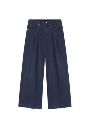 BOSS pleated frayed-hem jeans - Blue